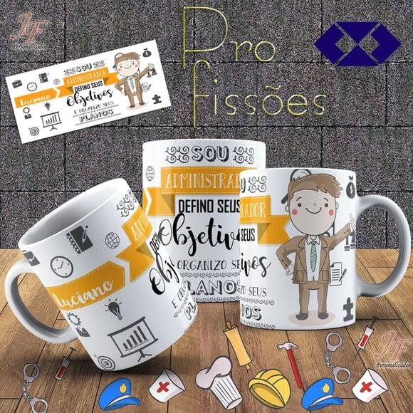10 Canecas Cerâmica 350 ml Personalizada Curso Administração