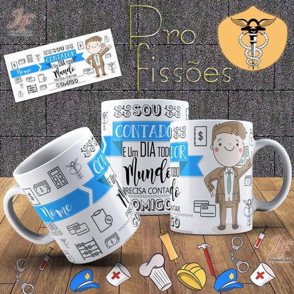 10 Canecas Cerâmica 350 ml Personalizada Curso Contabilidade