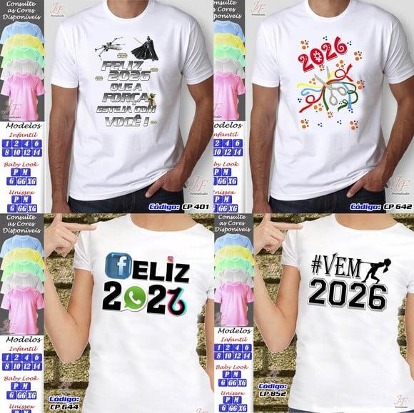 19 Camisetas Personalizadas Feliz Natal Reveillon Ano Novo