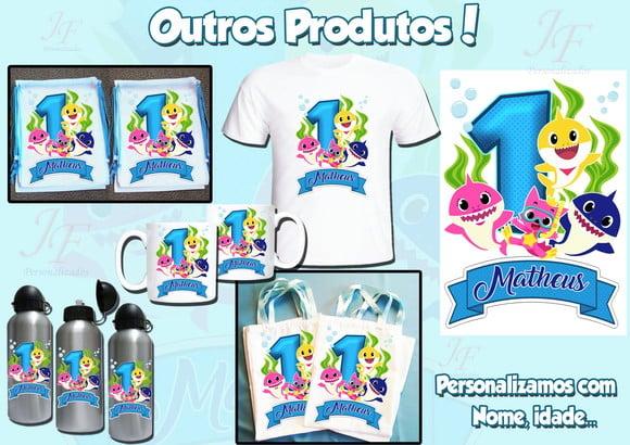 Bolsinha Ecobag Sacolinha Personalizada Baby Shark