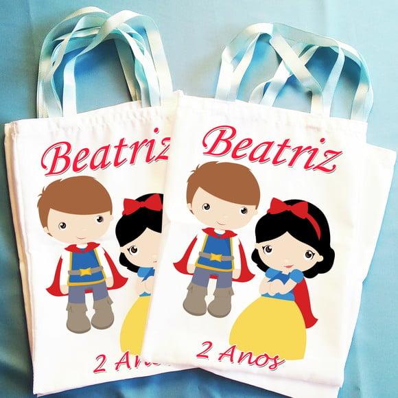 Bolsinha Ecobag Sacolinha Personalizada Branca de Neve