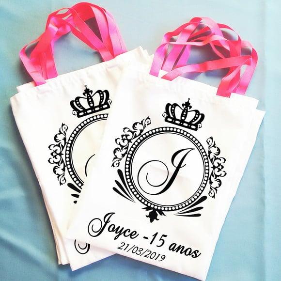 Bolsinha Ecobag Sacolinha Personalizada Debutante 15 Anos