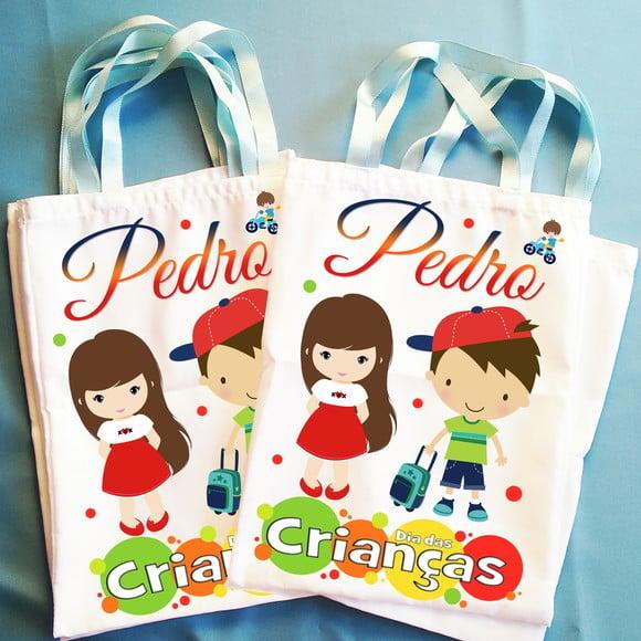 Bolsinha Ecobag Sacolinha Personalizada Dia das Crianças