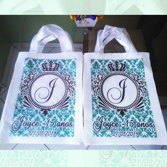 Bolsinha Ecobag Sacolinha Personalizada Debutante 15 Anos