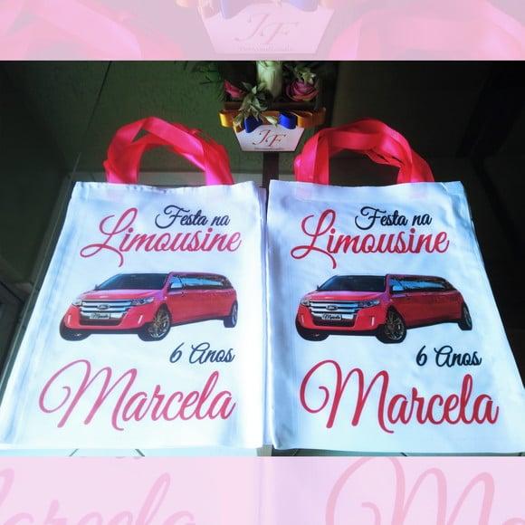 Bolsinha Ecobag Sacolinha Personalizada Festa na Limousine