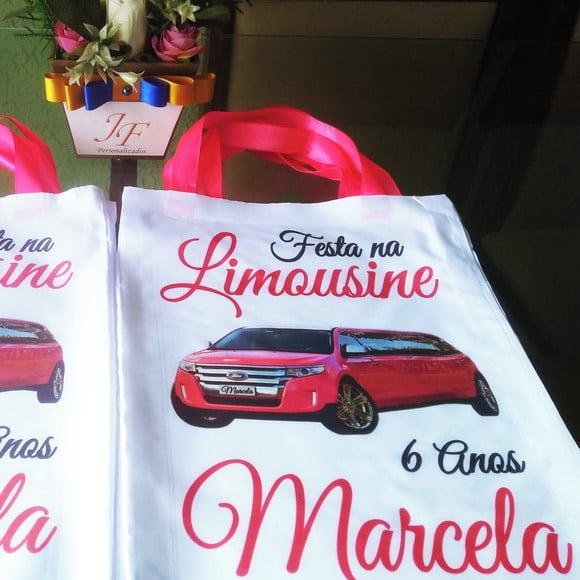 Bolsinha Ecobag Sacolinha Personalizada Festa na Limousine