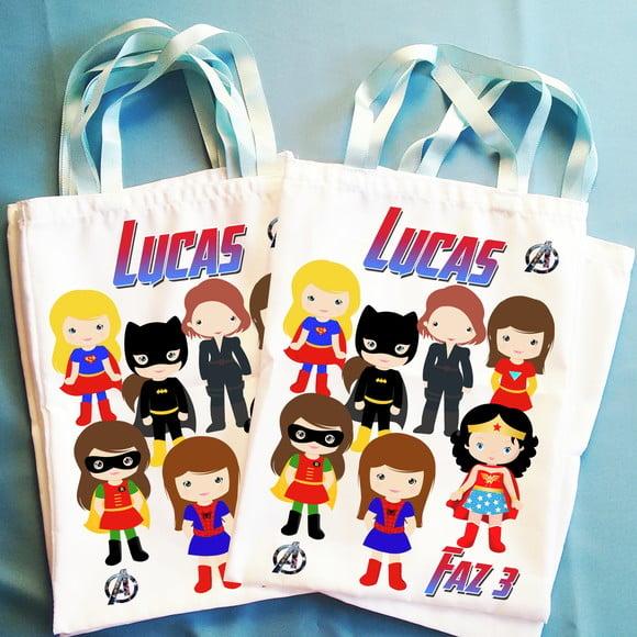 Bolsinha Ecobag Sacolinha Personalizada Heróis