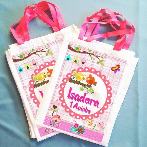 Bolsinha Ecobag Sacolinha Personalizada Jardim Encantado
