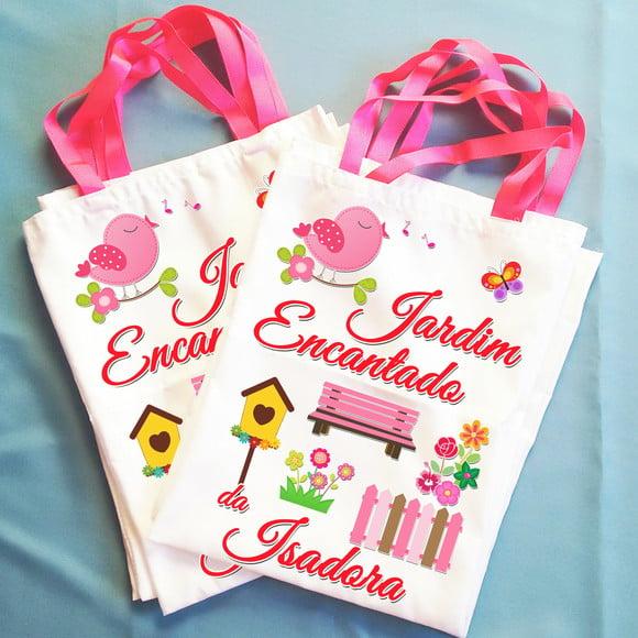 Bolsinha Ecobag Sacolinha Personalizada Jardim Encantado