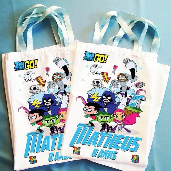 Bolsinha Ecobag Sacolinha Personalizada Jovens Titans