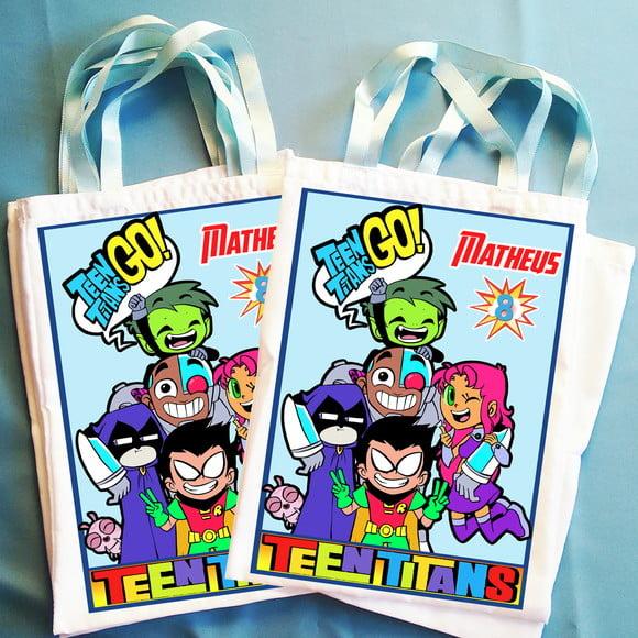 Bolsinha Ecobag Sacolinha Personalizada Jovens Titans