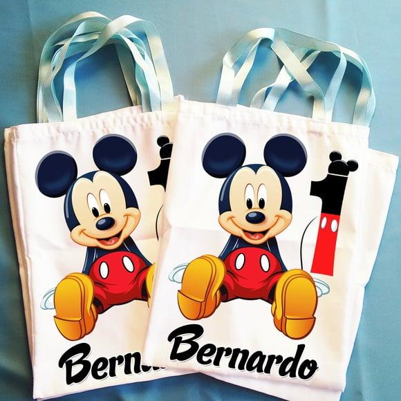 Bolsinha Ecobag Sacolinha Personalizada Mickey Mouse