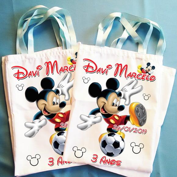 Bolsinha Ecobag Sacolinha Personalizada Mickey Mouse