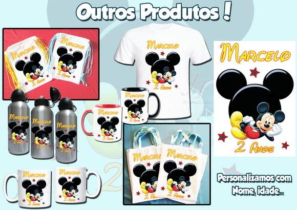 Bolsinha Ecobag Sacolinha Personalizada Mickey e Minnie