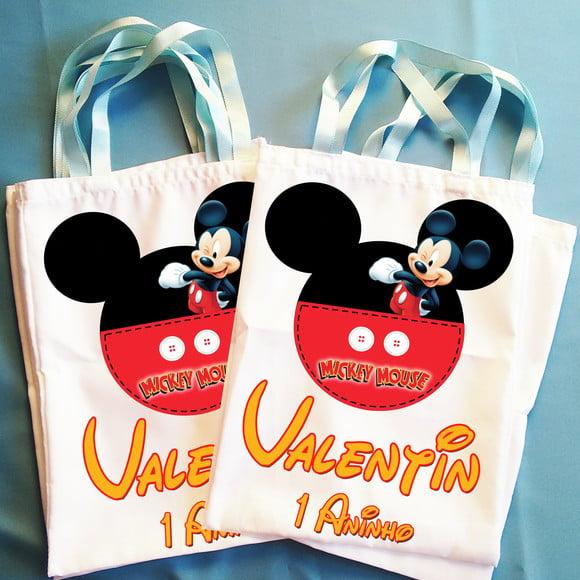 Bolsinha Ecobag Sacolinha Personalizada Mickey Mouse