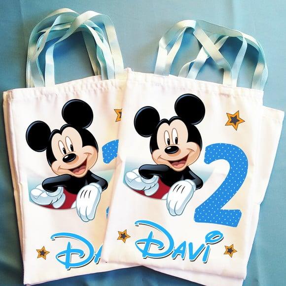 Bolsinha Ecobag Sacolinha Personalizada Mickey Mouse