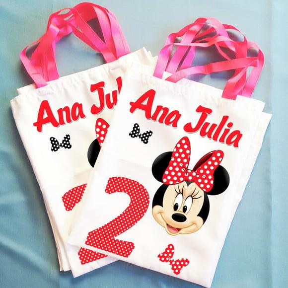 Bolsinha Ecobag Sacolinha Personalizada Minnie