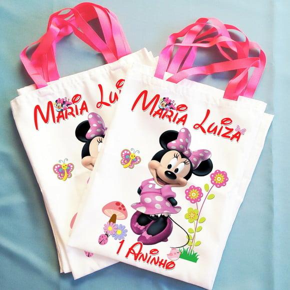 Bolsinha Ecobag Sacolinha Personalizada Minnie