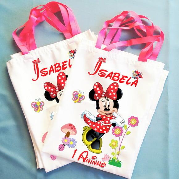 Bolsinha Ecobag Sacolinha Personalizada Minnie