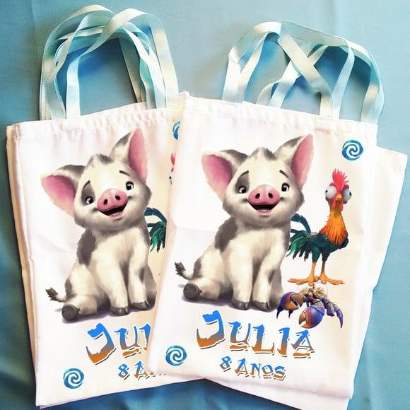 Bolsinha Ecobag Sacolinha Personalizada Moana