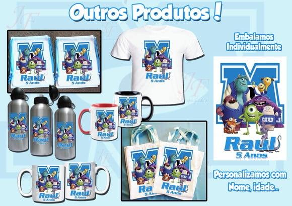 Bolsinha Ecobag Sacolinha Personalizada Monstros SA
