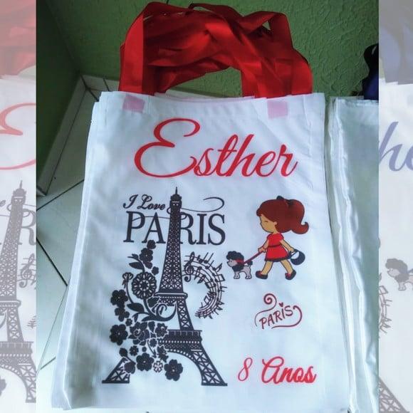 Bolsinha Ecobag Sacolinha Personalizada Paris