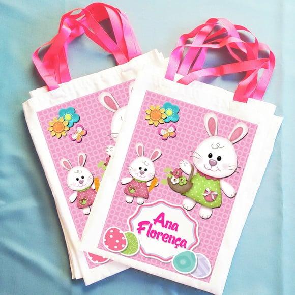 Bolsinha Ecobag Sacolinha Personalizada Páscoa