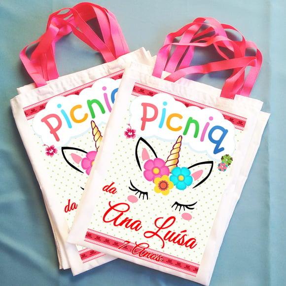 Bolsinha Ecobag Sacolinha Personalizada Piquenique Picnic
