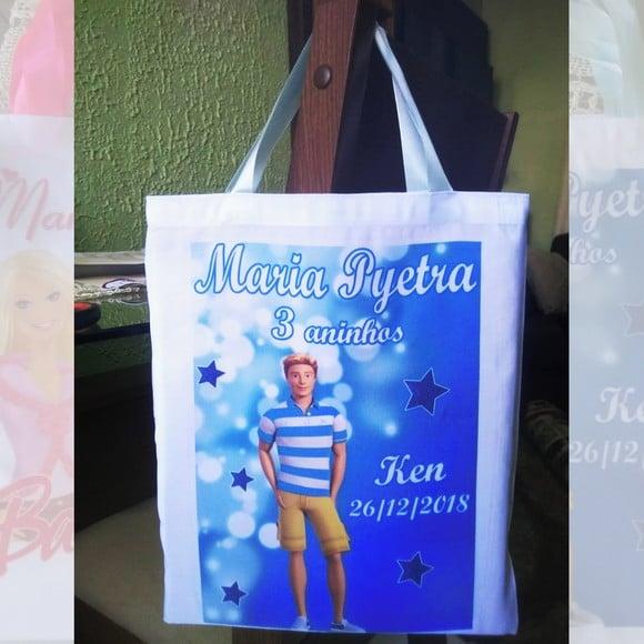 Bolsinha Ecobag Sacolinha Personalizada Princesa Barbie