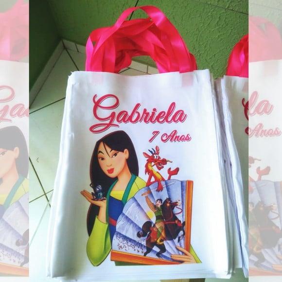 Bolsinha Ecobag Sacolinha Personalizada Princesa Mulan