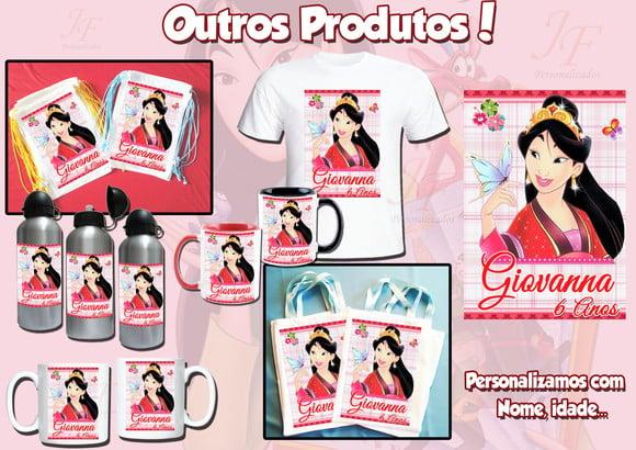 Bolsinha Ecobag Sacolinha Personalizada Princesa Mulan