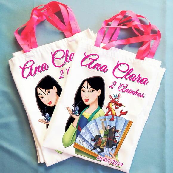 Bolsinha Ecobag Sacolinha Personalizada Princesa Mulan