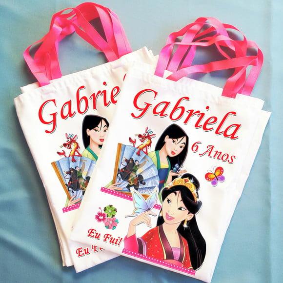 Bolsinha Ecobag Sacolinha Personalizada Princesa Mulan