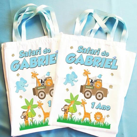 Bolsinha Ecobag Sacolinha Personalizada Safari