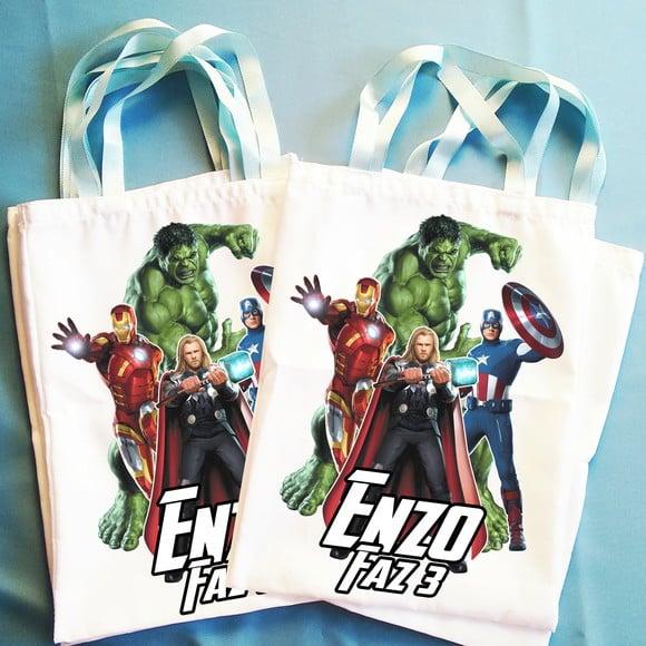 Bolsinha Ecobag Sacolinha Personalizada Vingadores