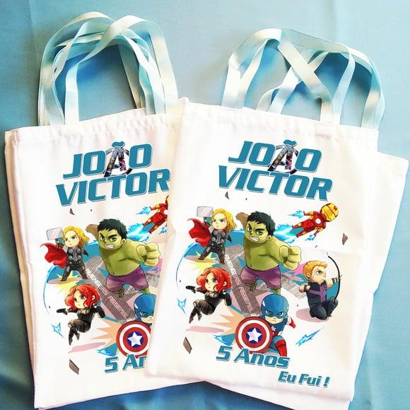 Bolsinha Ecobag Sacolinha Personalizada Vingadores
