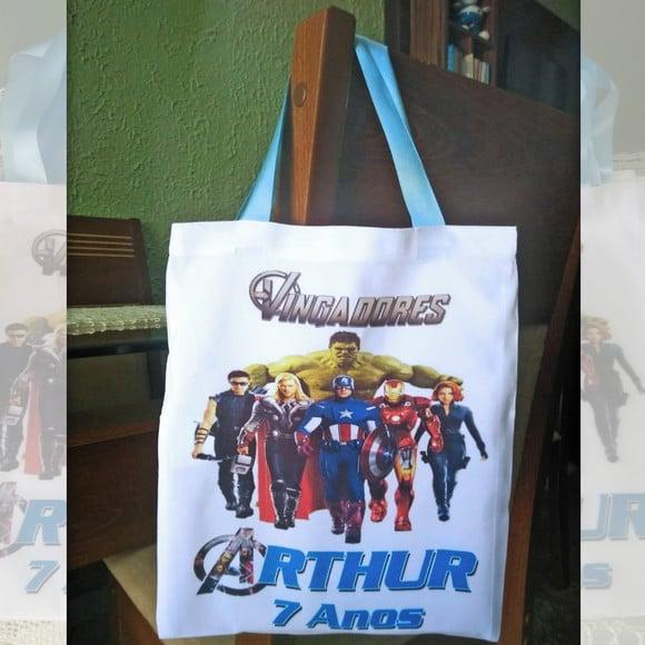 Bolsinha Ecobag Sacolinha Personalizada Vingadores