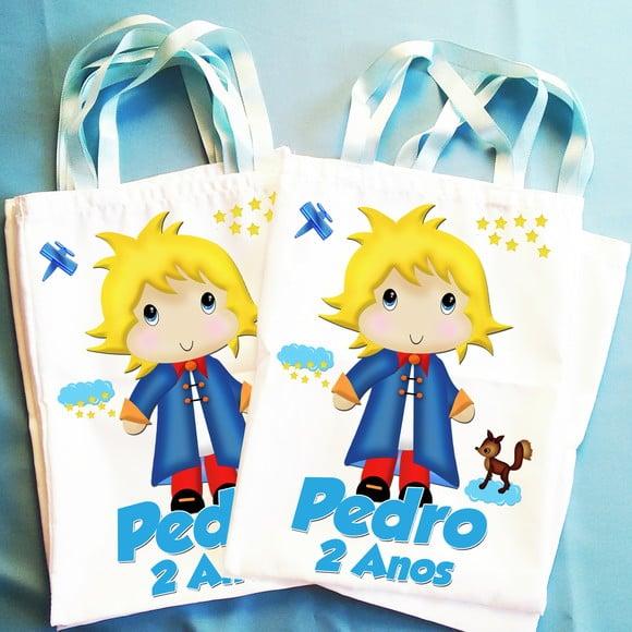 Bolsinha Ecobag Sacolinhas Personalizadas Pequeno Príncipe