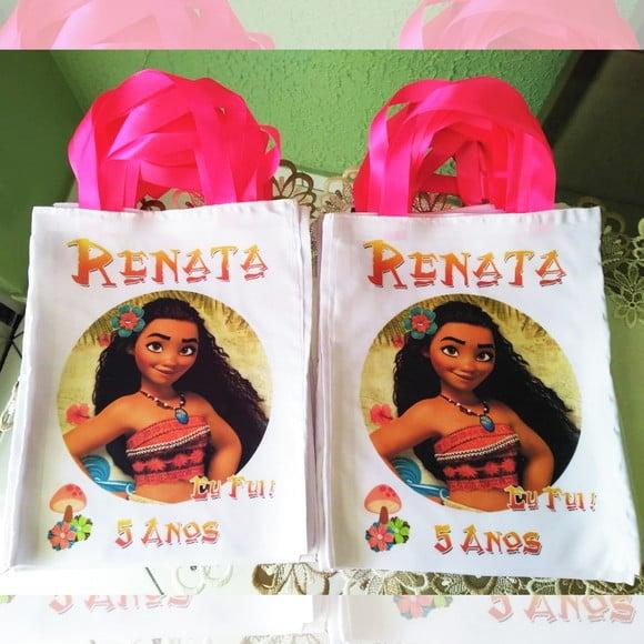 Bolsinha Personalizada Ecobag Sacolinha Moana