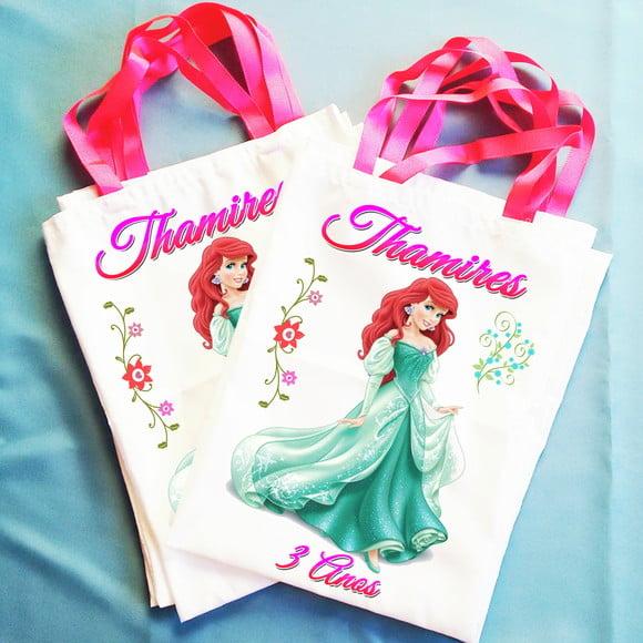Bolsinha Sacolinha Ecobag Personalizada Ariel Pequena Sereia
