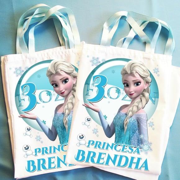 Bolsinha Sacolinha Ecobag Personalizada Frozen