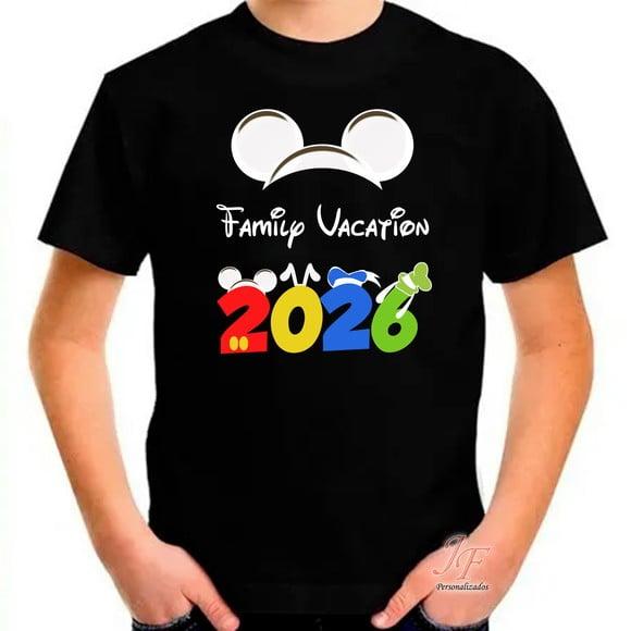 Camisa Viagem Família Disney | 100% Algodão | 20 Unidades
