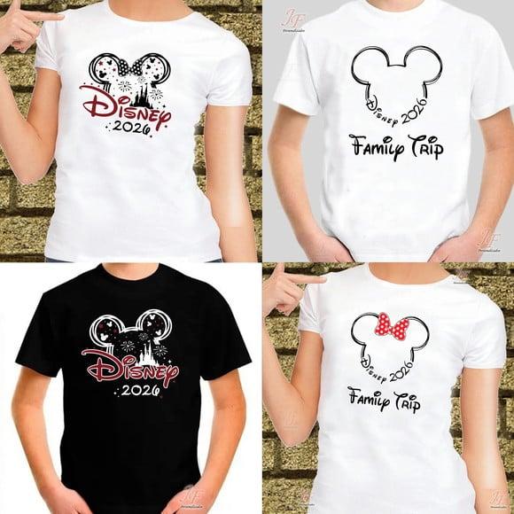 Camisa Viagem Família Disney | 100% Algodão | 20 Unidades