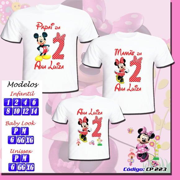 Camiseta Adulto Infantil Personalizada Minnie