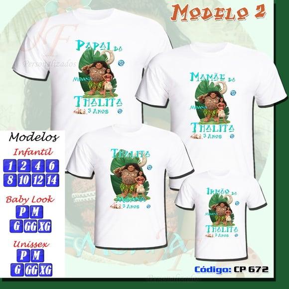 Camiseta Adulto Infantil Personalizada Moana