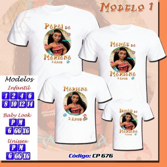 Camiseta Adulto Infantil Personalizada Moana