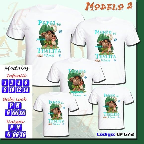 Camiseta Adulto Infantil Personalizada Moana
