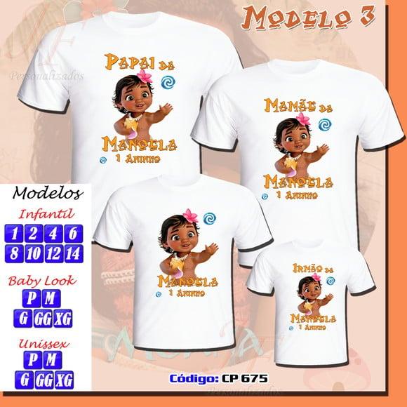 Camiseta Adulto Infantil Personalizada Moana