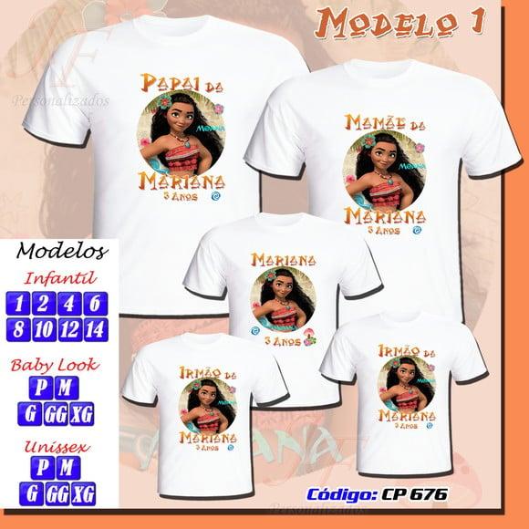 Camiseta Adulto Infantil Personalizada Moana