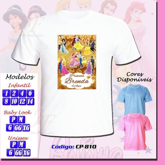Camiseta Adulto Infantil Personalizada Princesas